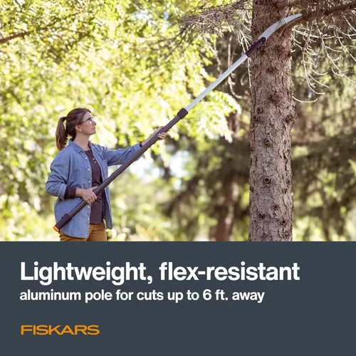 Vista 5 de Fiskars XtendControl - Podadora de árbol de 6 pies con sierra de triple molienda de 15 pulgadas x 1, poste de extensión individual de 3 a 6 pies