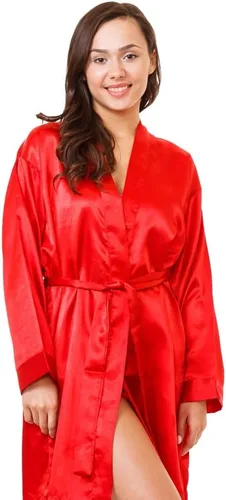 Vista 3 de Bata de satén para mujer, estilo #Gwn-11