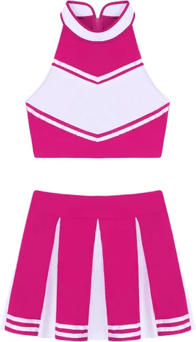 Vista 3 de Oyolan Uniforme musical para mujer, disfraz de animadora de la escuela secundaria, disfraz de Halloween para cosplay