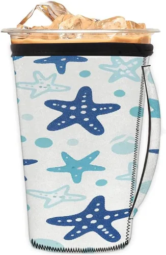 Vista 8 de Funda aislante reutilizable de neopreno con piel de camuflaje del ejército para bebidas, con asa, para la mayoría de cafés o bebidas heladas, 16-18