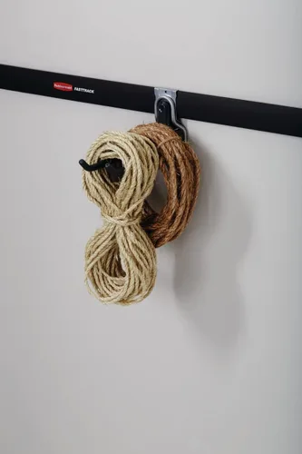 Vista 12 de Rubbermaid FastTrack Rail - Organizador de garaje con gancho multiusos de 50 libras de capacidad, níquel satinado, sistema de almacenamiento montado