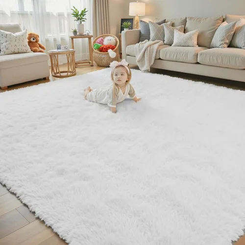 Vista 44 de Alfombras pequeñas de 2 x 3 pies, alfombra negra para dormitorio, alfombra moderna de pelo largo, alfombra pequeña, alfombra de noche esponjosa