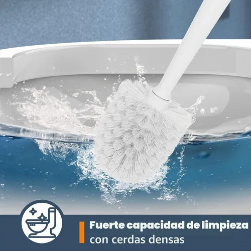 Vista 3 de Holaloha Cepillo de inodoro, paquete de 3 cepillos de inodoro para baño con soporte, accesorios de baño, cepillo de inodoro con 3 cepillos