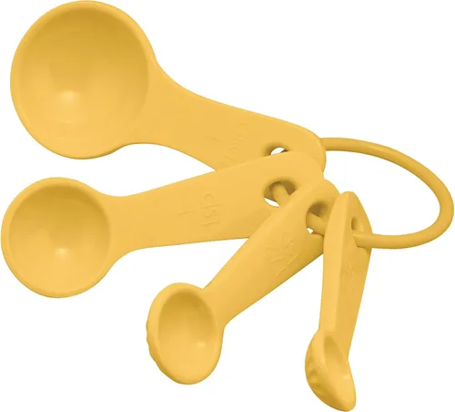 Vista 5 de UP Juego de 4 cucharas medidoras de melamina estilo latte, herramientas profesionales de anidación para hornear y cocinar para ingredientes líquidos