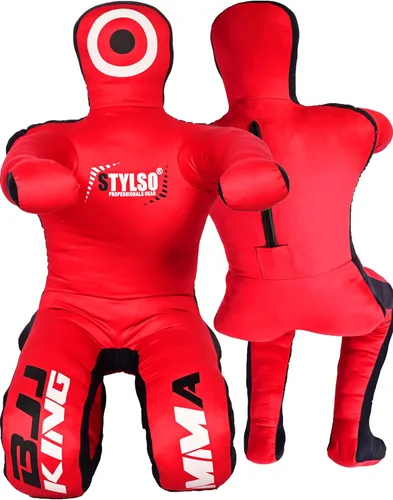 Vista 9 de Un-Filled Grappling Dummy Wrestling Dummy Jiu Jitsu Dummy for BJJ MMA Judo Karate Practice Adult Kids Rojo