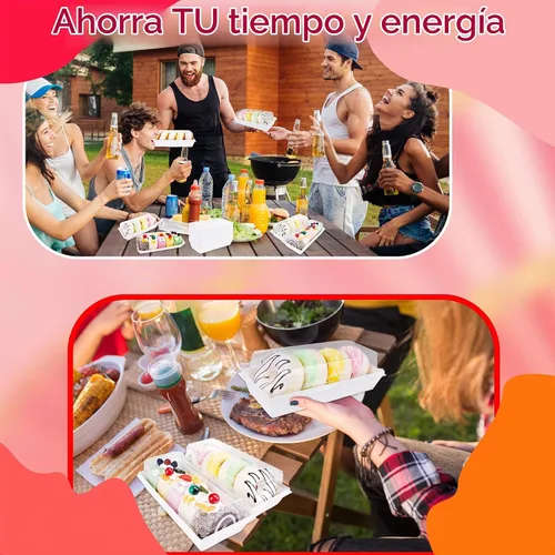 Vista 6 de Paquete de 60 cajas de embutidos de 7.5 pulgadas con tapas transparentes, cajas de papel blanco para panadería, recipientes pequeños para postres