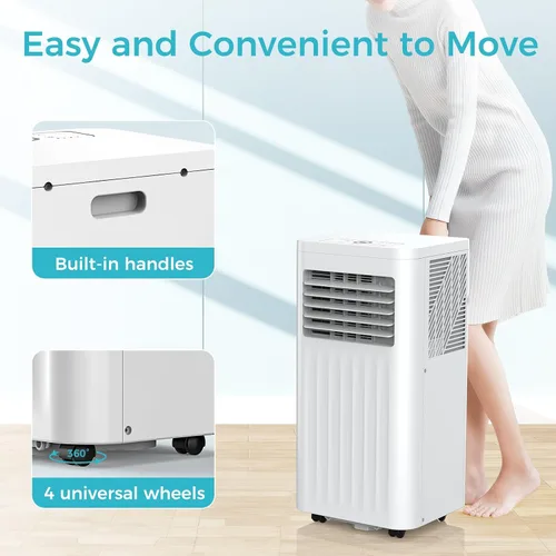 Vista 4 de COWSAR Aire acondicionado portátil de 10,000 BTU, unidad de CA portátil que enfría hasta 450 pies cuadrados con control remoto, 4 modos de aire