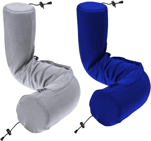 Vista 12 de Dot&Dot Almohada de viaje de espuma viscoelástica para aviones - Almohada de viaje para dormir - Almohada de avión para soporte de cuello, barbilla