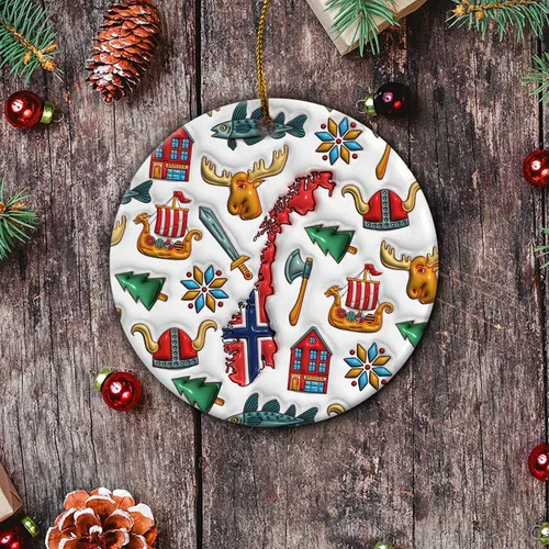 Vista 101 de Lotacy Bandera argentina argentina de Navidad de cerámica 2D impresa adorno con símbolos, decoración del hogar argentina regalos para hombres