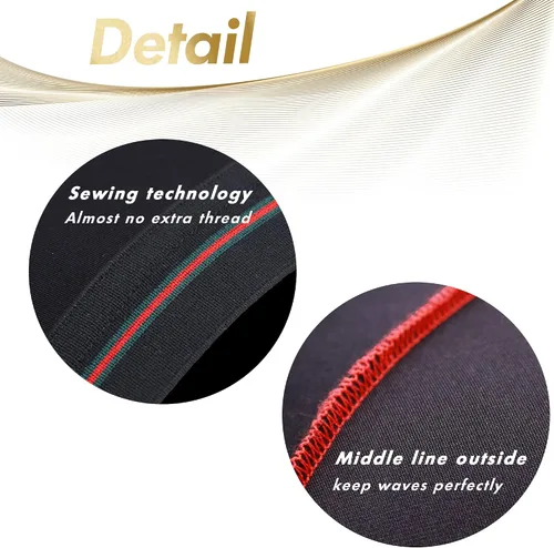Vista 4 de ForceWave Gorro ondulado para ondas 360 ondas, gorra de compresión transpirable para hombres, protector de cabello elástico para dormir