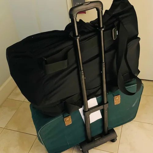 Vista 6 de JEUIHAU Camión de mano plegable, capacidad de 55 libras, 2 ruedas, carrito de utilidad de construcción sólida resistente, carrito de equipaje