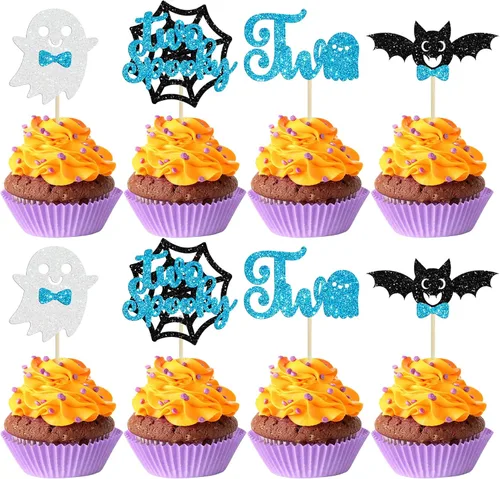 Vista 19 de 24 piezas de decoración de magdalenas Ghost One con purpurina para Halloween, fantasma, para magdalenas, decoración de magdalenas, fantasma, uno