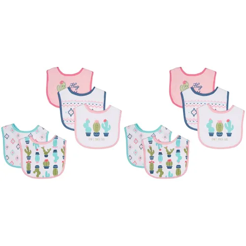 Vista 63 de Hudson Baby Baberos unisex de algodón para bebé, nube rosa, talla única (paquete de 2)