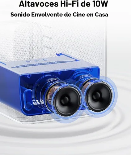 Vista 6 de POKITTER Proyector Orca 1080P con WiFi y Bluetooth, Android 9.0 con más de 5000 aplicaciones, 550 lúmenes ANSI, enfoque automático, corrección