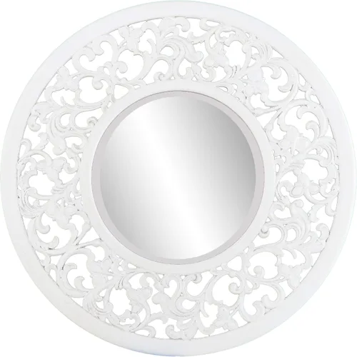 Vista 2 de SEI Furniture - Espejo decorativo de pared Kinior - Diseño de transición, acabado blanco - Totalmente montado - Ideal para baño, entrada (WS1092317)
