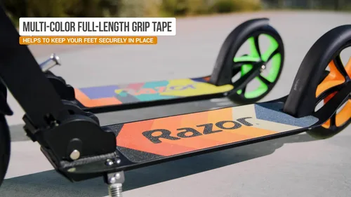 Vista 2 de Razor A5 Lux Kick Scooter for Kids Ages 8+ - 8" Urethane Wheels, Aluminum Frame, Anodized Finish Featuring Bold Colors and Graphics, for Riders up