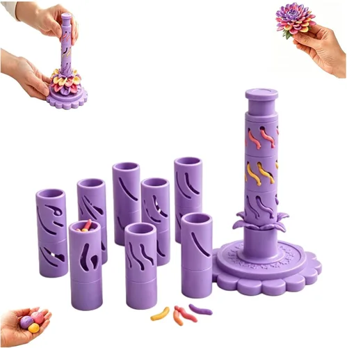 Vista 10 de Promted Flower Modular Clay Bloom Maker con 9 mangas moldeadoras Rosa