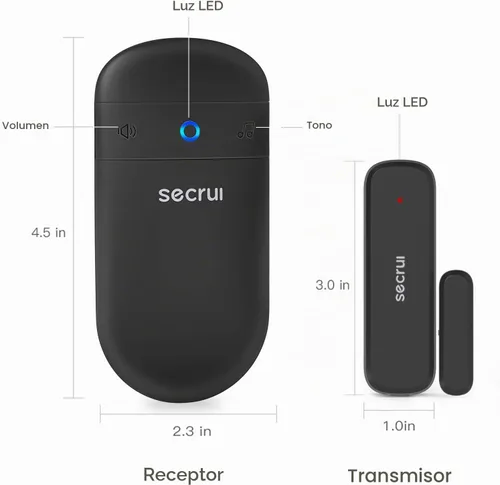 Vista 6 de SECRUI - Timbre de puerta, timbre con sensor abierto de puerta para negocios/hogar al entrar, volumen ajustable, fácil instalación, rango de 400