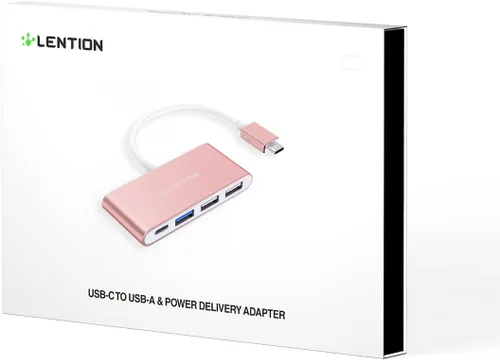 Vista 6 de LENTION Concentrador USB-C 4 en 1 con tipo C, USB 3.0, USB 2.0 para MacBook Pro (M1-M5) 2025-2016, iPhone 17-15, nuevo Mac Air/Surface, ChromeBook