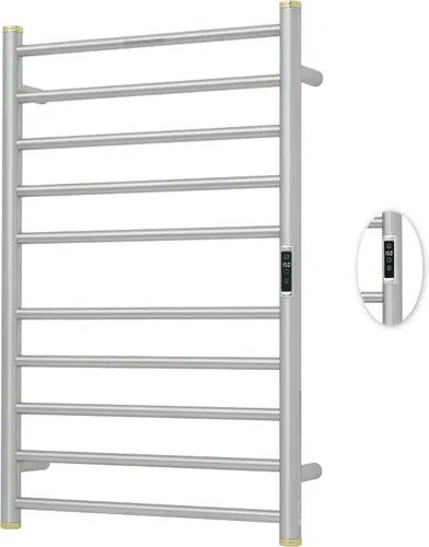 Vista 9 de Toallero eléctrico con calentador de toallas, calentador de toallas con temporizador y control de temperatura, montado en la pared, enchufe