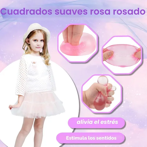 Vista 3 de Cubo de estrés para niños y adultos, juguetes esponjosos rellenos de gel para aliviar el estrés de los niños, bolas de alta densidad