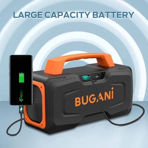Vista 6 de BUGANI M118 - Bocina Bluetooth transportable, 50 W de gran potencia, carga rápida, entrada de micrófono, altavoz Bluetooth para exteriores, fiestas
