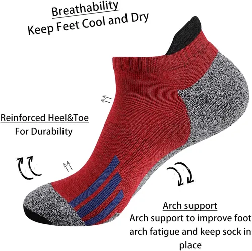 Vista 3 de JOYNÉE Mens Ankle Low Cut Athletic Tab Socks for Men Sport Comfort Cushion Sock 6 Pack