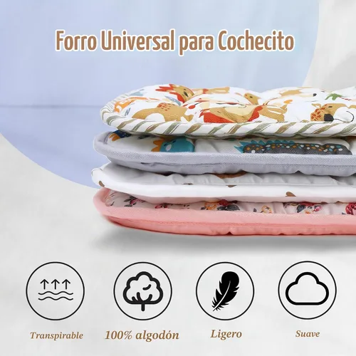 Vista 2 de Cojín para cochecito de bebé, inserto de asiento de automóvil infantil - reversible, universal, transpirable y suave, alfombrilla para cochecito