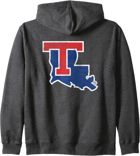 Vista 3 de Louisiana Tech Bulldogs - Sudadera con capucha y cremallera, Negro