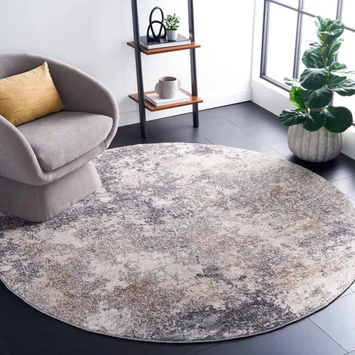 Vista 22 de SAFAVIEH Aston Collection - Alfombra decorativa, 2 x 5 pies, gris claro y gris, diseño abstracto moderno, no desprende pelusa y de fácil cuidado