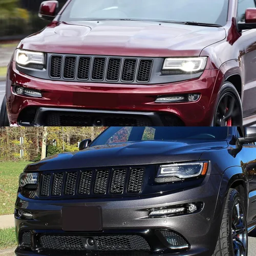 Vista 3 de Rejilla delantera de malla tipo panal Compatible con Jeep Grand Cherokee 2014 2015 2016