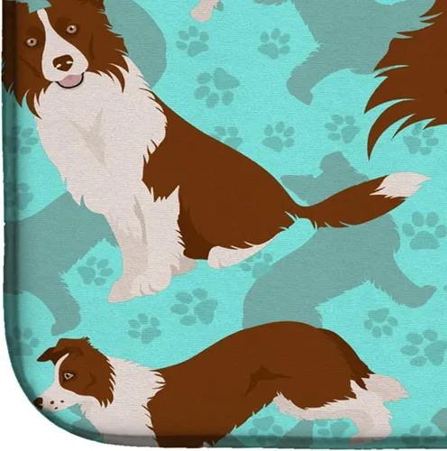 Vista 4 de Caroline's Treasures MLM1063DDM Red Border Collie - Tapete para secar platos, 14 x 21 pulgadas, multicolor