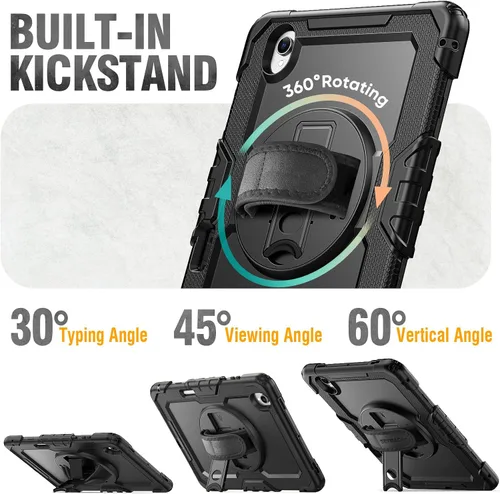 Vista 4 de HXCASEAC Funda para Samsung Galaxy Tab S11 (2025) de 11 pulgadas, diseño a prueba de golpes con protector de pantalla/correa de mano/soporte para S
