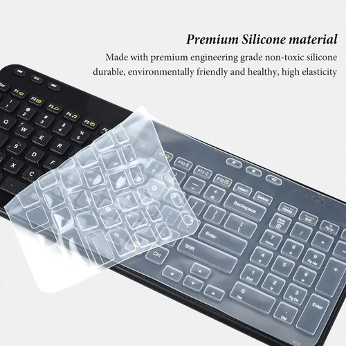 Vista 3 de Logitech MK320-YR002/Y-R0009 - Funda para teclado de escritorio inalámbrico Logitech MK320-YR002/Y-R0009, protector de teclado transparente