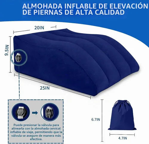 Vista 6 de Almohada de pierna inflable para después de la cirugía – Almohada de elevación de pierna para dormir de lado, hinchazón y circulación, almohada