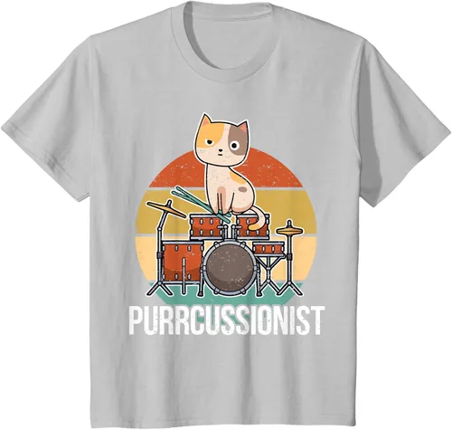 Vista 35 de Funny Percussion Drummer Drumming Drums Saying I Kitten Cat Camiseta, Negro, S