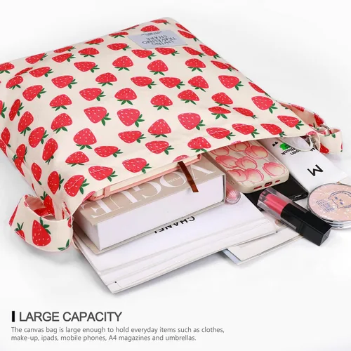 Vista 26 de Bolsa de lona con diseño de bolsillo externo, aspecto elegante, correa de hombro ajustable