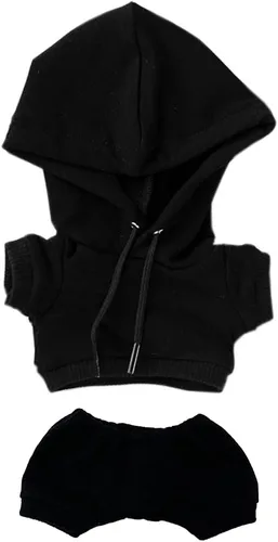 Vista 16 de niannyyhouse Ropa deportiva de felpa de 7.9 in, ropa deportiva elástica y sólida, con capucha, pantalones, juguete de peluche suave, accesorios
