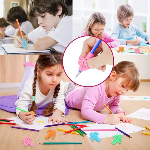 Vista 7 de SANNIX Paquete de 16 pinzas de lápiz para escritura a mano para niños, soporte para lápices para niños, agarre de escritura a mano, agarres