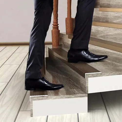 Vista 6 de ARCVOX Protector de borde de umbral en forma de L, tiras de transición para pisos resistentes a la suciedad, protector de borde de aluminio