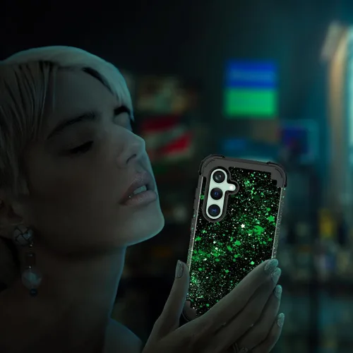 Vista 8 de Miqala Funda para Galaxy S23 FE 5G, brilla en la oscuridad, tres capas, resistente, a prueba de golpes, protección de cuerpo completo, parachoques
