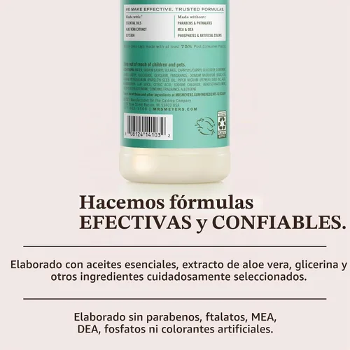 Vista 5 de Jabón líquido Mrs Meyers, de color albahaca y 16 onzas líquidas (paquete de 3)