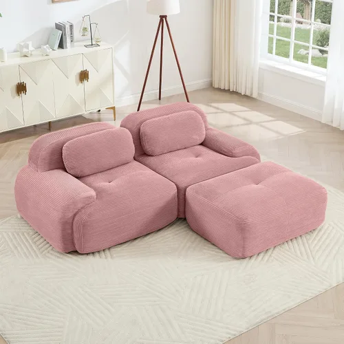 Vista 68 de Sofá sin hueso de 82 pulgadas, cómodo sofá cama de dos plazas, sofá comprimido con asiento profundo, sofá nube de pana para sala de estar