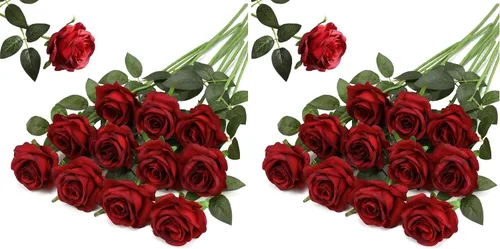 Vista 13 de Hawesome - Ramo de 12 rosas artificiales de seda con tallo largo para decoración del hogar, boda, fiesta (Negro-1)