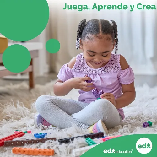 Vista 9 de edxeducation Math Cubes, Set of 100 Counting Blocks, 5 Shapes and 10