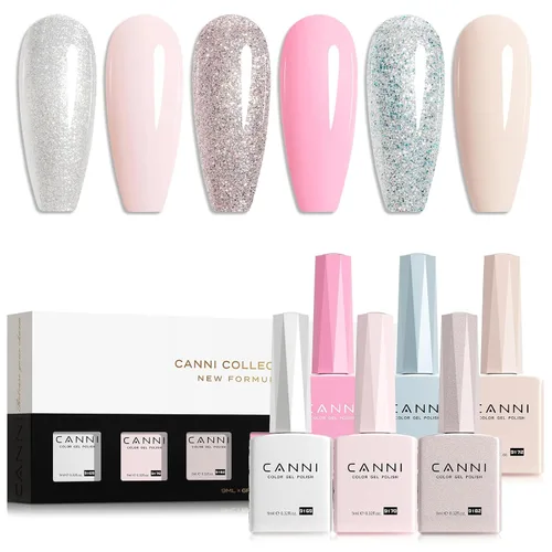 Vista 23 de CANNI - Juego de esmalte de uñas en gel azul de 6 colores 9ML Baby Royal Light Blue – Esmalte de uñas en gel inspirado en el océano Acuario