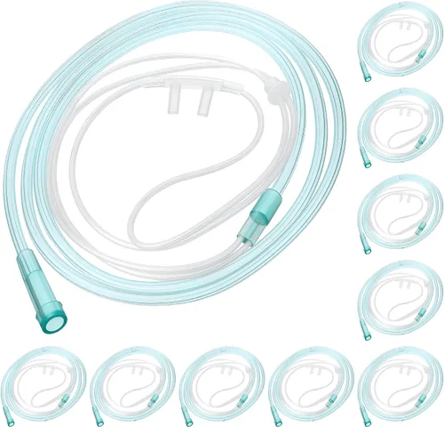 Vista 13 de Paquete de 5 cánulas nasales de oxígeno para adultos de 4 pies, tubo de oxígeno suave para adultos, tubo nasal de cánula con pieza nasal curvada