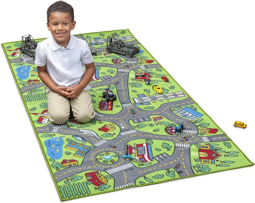 Vista 6 de Alfombra infantil con diseño de vida urbana, aprende a divertirse, educativa para niños, sistema de tráfico vial, centro de actividad multicolor