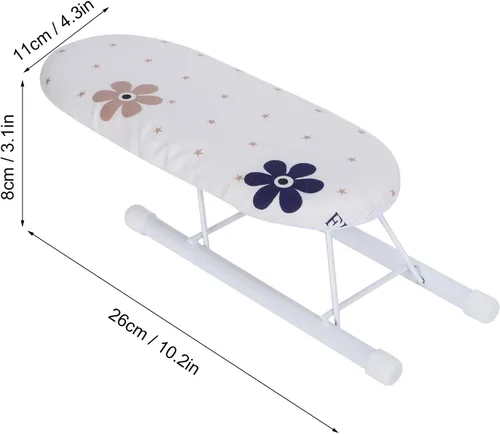 Vista 5 de Tabla de planchar pequeña de mesa, 10.2 pulgadas de largo x 4.3 pulgadas de ancho, tabla de planchar resistente con base de metal de malla