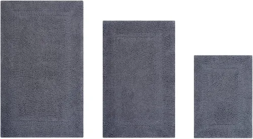 Vista 578 de Better Trends - Juego de 2 alfombras de baño 100% algodón, extra suaves, con borlas, de 17" x 24", alfombra de baño superabsorbente y reversible